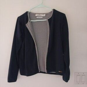 Tommy Hilfiger Cardigan Sweater Womens Navy Blue S Petite 100% Cotton